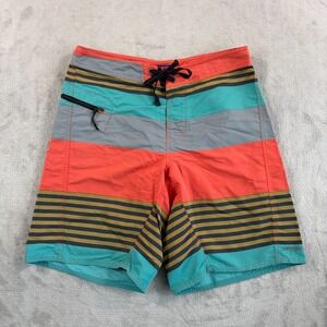 Patagonia Wavefarer Board Shorts Men 30 Nylon Swim Trunks Zipper Pocket Beach